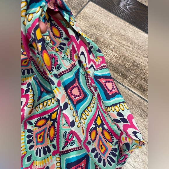 Lilly Pulitzer Silk Trace Top Crown Jewels Cutouts On Shoulders Size Small - Picture 6 of 8